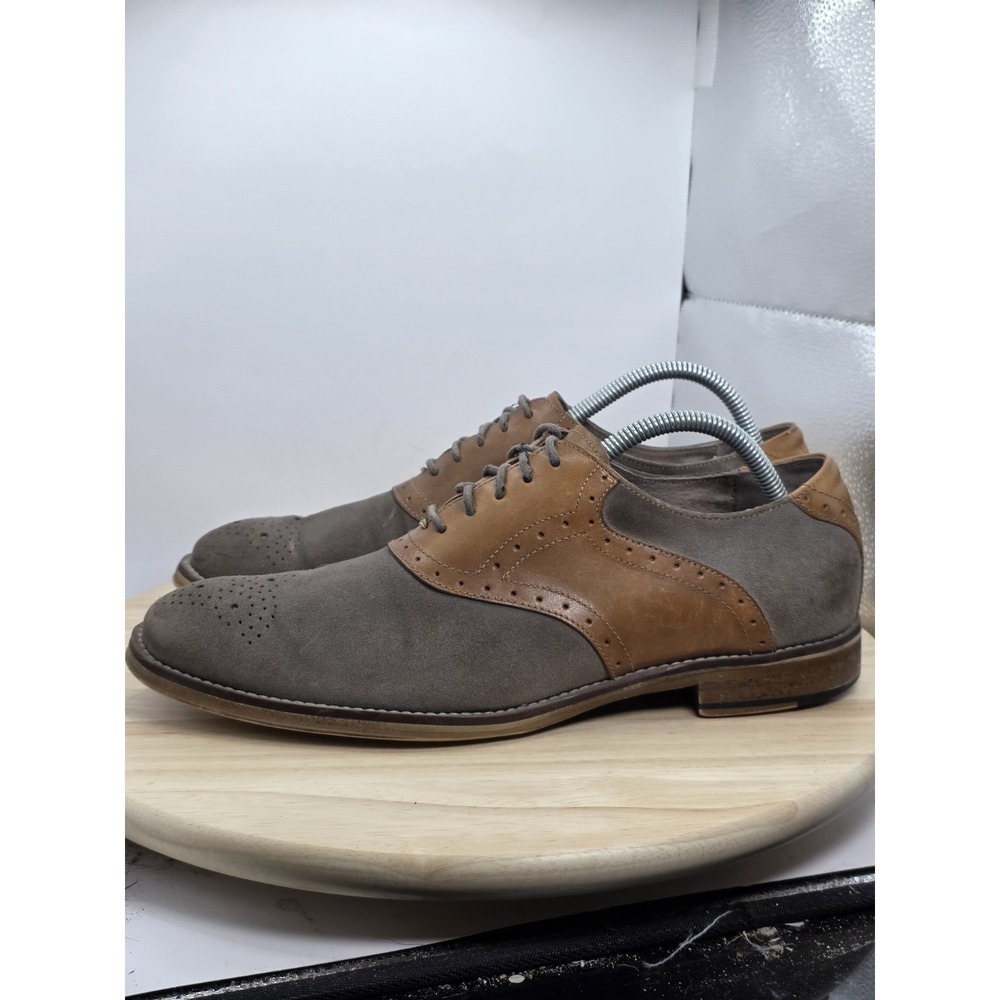MEN'S SIZE 9.5 - JOHNSTON AND MURPHY SADDLE TWO TONE BROWN 59-0717